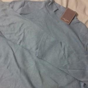 Blue Faux Fake Turtle Neck